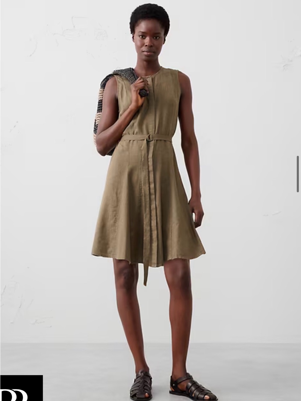 Banana Republic Olive Mini Dress with Self-Tie Belt